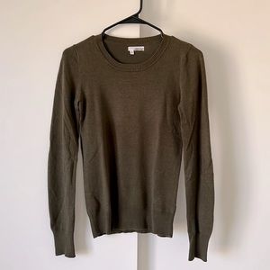 Olive green sweater. Very good condition. Size M, runs a bit small.